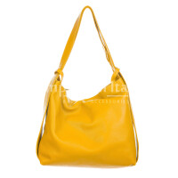 OLIVIA : bag / backpack, soft leather, color : YELLOW, Made in Italy