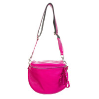 Crossbody bag for woman in genuine leather, EMILY, color fuchsia, CHIAROSCURO, Made in Italy