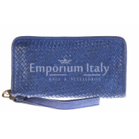Genuine leather clutch for man LIAM, BLUE colour, CHIARO SCURO, MADE IN ITALY