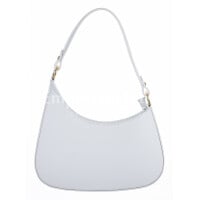 Borsa in vera pelle saffiano, modello ALISEA, colore BIANCO, CHIAROSCURO, Made in Italy