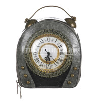 Queen Ben bag with clock, Cosplay Steampunk Style, color grey, ARIANNA DINI DESIGN