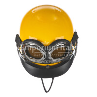 Borsa zaino Eros casco con tracolla, Cosplay Steampunk, ecopelle, colore giallo, ARIANNA DINI DESIGN