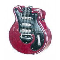 Borsa Guitar Lorien con tracolla, Cosplay Steampunk, in ecopelle, forma chitarra, colore rosso, ARIANNA DINI DESIGN