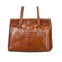 Genuine leather shoulder bag for woman MINA SMALL, HONEY colour, CHIAROSCURO, MADE IN ITALY