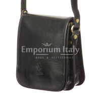 Mens genuine leather bag CHIAROSCURO mod. EDGARDO, BLACK, Made in Italy.