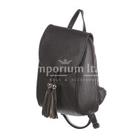 Monte ELBERT: woman backpack, soft leather, color: DARK BROWN, Made in Italy.