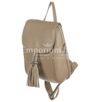 Monte ELBERT : zaino donna, pelle morbida, colore: BEIGE, Made in Italy.