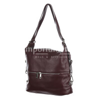MONTE SIERRA : ladies backpack, soft leather, color : BORDEAUX, Made in Italy