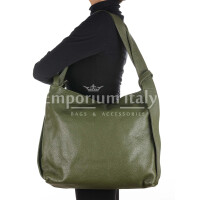 OLIVIA : bag / backpack, soft leather, color : GREEN, Made in Italy