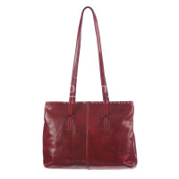  Genuine leather shoulder bag for woman MINA SMALL, RED colour, CHIAROSCURO, MADE IN ITALY - P003451