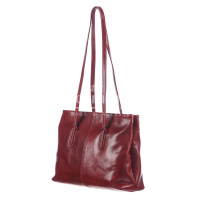  Genuine leather shoulder bag for woman MINA MAXI, RED colour, CHIAROSCURO, MADE IN ITALY