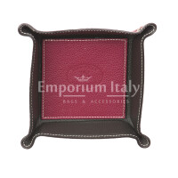 Mens / ladies leather glove box  CHIAROSCURO mod HARRY, BORDO / BLACK, Made in Italy.