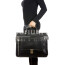 EMIDIO : cartella ufficio / borsa lavoro, uomo / donna, in cuoio, colore : NERO, Made in Italy (Borsa)