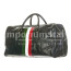Borsone da viaggio in vero cuoio con tricolore italiano COMO MAXI, colore NERO, CHIAROSCURO, Made in Italy
