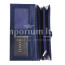 MELISSA : portafogli donna in pelle laccata, colore : BLU, Made in Italy