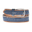 Cintura uomo in vera pelle MONTECCHIO, colore BLU/MARRONE, CHIAROSCURO, Made in Italy