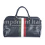 Borsone da viaggio in vero cuoio con tricolore italiano COMO MAXI, colore BLU, CHIAROSCURO, MADE IN ITALY