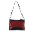 Borsa a spalla da donna in vera pelle GEMMA, colore ROSSO/NERO, CHIAROSCURO, MADE IN ITALY