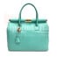 Borsa donna in vera pelle CHIAROSCURO mod. LEONA, colore TIFFANY, Made in Italy