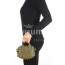 Mini bag a tracolla da donna in vera pelle AMABEL, con borchie, colore VERDE, CHIAROSCURO, Made in Italy.