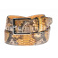 Cintura uomo in vera pelle di pitone certificata CITES, CANCÙN, colore MIELE/MARRONE, CHIAROSCURO, Made in Italy