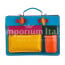 ELVI Maxi base Azzurro: Cartella ufficio/lavoro in vera pelle CHIAROSCURO, MULTICOLORE, Made in Italy adatta a computer Pc portatile 13/14 pollici, brochure grandi, cartelle e fogli formato A4
