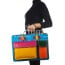 ELVI Maxi base Azzurro: Cartella ufficio/lavoro in vera pelle CHIAROSCURO, MULTICOLORE, Made in Italy adatta a computer Pc portatile 13/14 pollici, brochure grandi, cartelle e fogli formato A4