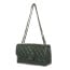 Borsa a spalla da donna in vera pelle CHARLOTTE MEDIUM, colore NERO con catene CANNA DI FUCILE, CHIAROSCURO, Made in Italy