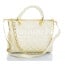 Borsa da donna in vera pelle CAMILLA SMALL, colore BEIGE, CHIAROSCURO, Made in Italy