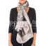Foulard da donna CILIEGIO, design a fiori, colore TAUPE, EMPORIUM ITALY