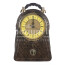 Borsa zaino Big Ben con orologio funzionante con tracolla, in stile steampunk, colore marrone, ARIANNA DINI