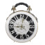 Borsa Medium Ben con orologio funzionante con tracolla, in stile steampunk, colore nero/bianco, ARIANNA DINI