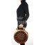 Borsa Medium Ben con orologio funzionante con tracolla, in Stile Steampunk, ecopelle, colore marrone, ARIANNA DINI DESIGN