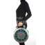Borsa Ben Numbers con orologio funzionante con tracolla, in Stile Steampunk, ecopelle, colore verde, ARIANNA DINI DESIGN