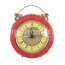 Borsa Mini Ben con orologio funzionante con tracolla, in Stile Steampunk, ecopelle, colore rosso, ARIANNA DINI DESIGN