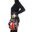 Borsa zaino Eros casco con tracolla, in Stile Steampunk, ecopelle, colore bandiera britannica, ARIANNA DINI DESIGN