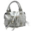 Borsa a tracolla da donna in vera pelle BELINDA MAXI, colore GRIGIO, CHIAROSCURO, Made in Italy