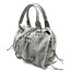 Borsa a tracolla da donna in vera pelle BELINDA MAXI, colore GRIGIO, CHIAROSCURO, Made in Italy