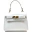 Borsa da donna in vera pelle KATY, colore BIANCO, CHIAROSCURO, Made in Italy. 
