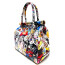 Borsa donna in vera pelle CHIAROSCURO mod. LEONA, MULTICOLORE-FLOREALE, Made in Italy