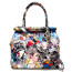 Borsa donna in vera pelle CHIAROSCURO mod. LEONA, MULTICOLORE-FLOREALE, Made in Italy