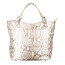 Borsa donna in pelle SANTINI mod. KATY, colore BEIGE, Made in Italy.