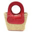 Borsa small a mano / a tracolla da donna in vera pelle / rafia RITTA, colore ROSSO, CHIAROSCURO, Made in Italy 