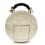Borsa Tracy Clock con orologio funzionante con tracolla, Cosplay Steampunk, ecopelle, colore BEIGE, ARIANNA DINI DESIGN 