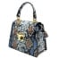 Borsa small a mano / a tracolla da donna in vera pelle EVELINA, colore BLU, CHIAROSCURO, Made in Italy