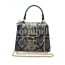 Borsa small a mano / a tracolla da donna in vera pelle EVELINA, colore ORO / VIOLA, CHIAROSCURO, Made in Italy