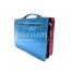Borsa unisex in vera pelle ELVI MEDIUM, colore, MULTICOLORE, colore base AZZURRO, Made in Italy. Misura ideale per tablet di media dimensione/ agende di lavoro.