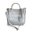 Borsa donna KAROLINA a spalla in vera pelle rigida, colore AZZURRO, CHIAROSCURO, Made in Italy