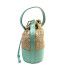 Borsa small a mano / a tracolla da donna in vera pelle / rafia SELENE, colore TURCHESE CHIAROSCURO, Made in Italy 