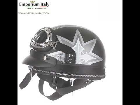 Borsa zaino Eros casco con tracolla, Steampunk, in Ecopelle, nero e grigio, ARIANNA DINI DESIGN